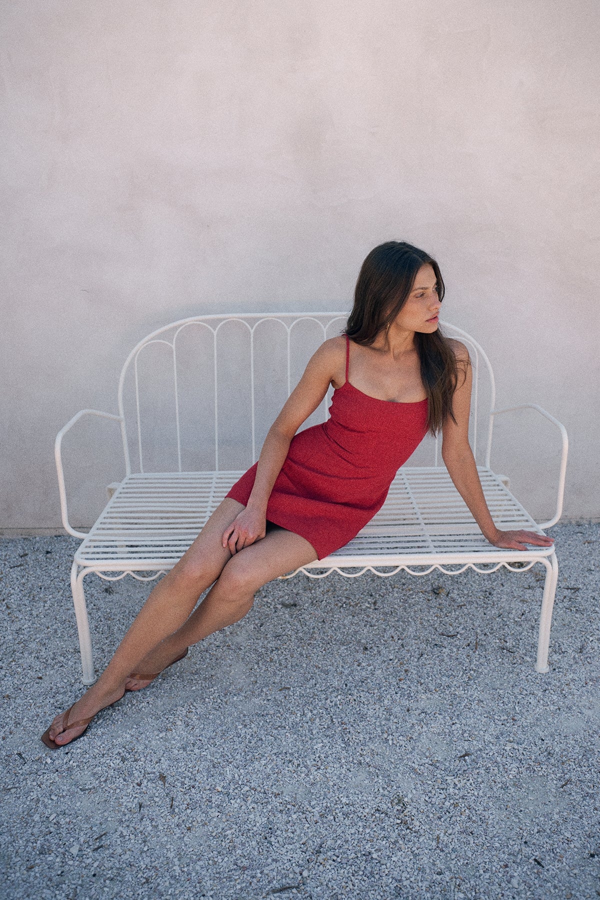 Perfect Stranger Sadie Linen Mini Dress Red