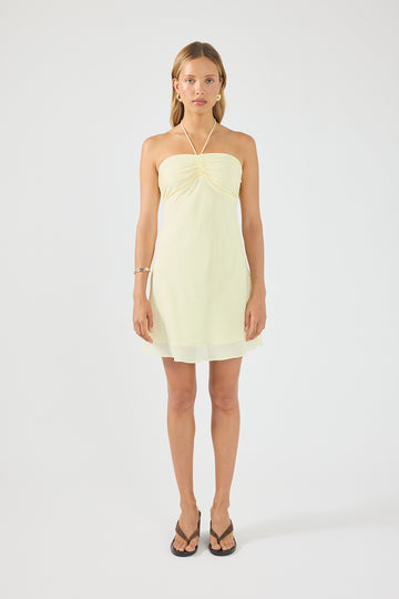 Perfect Stranger Billie Halter Mini Dress Yellow