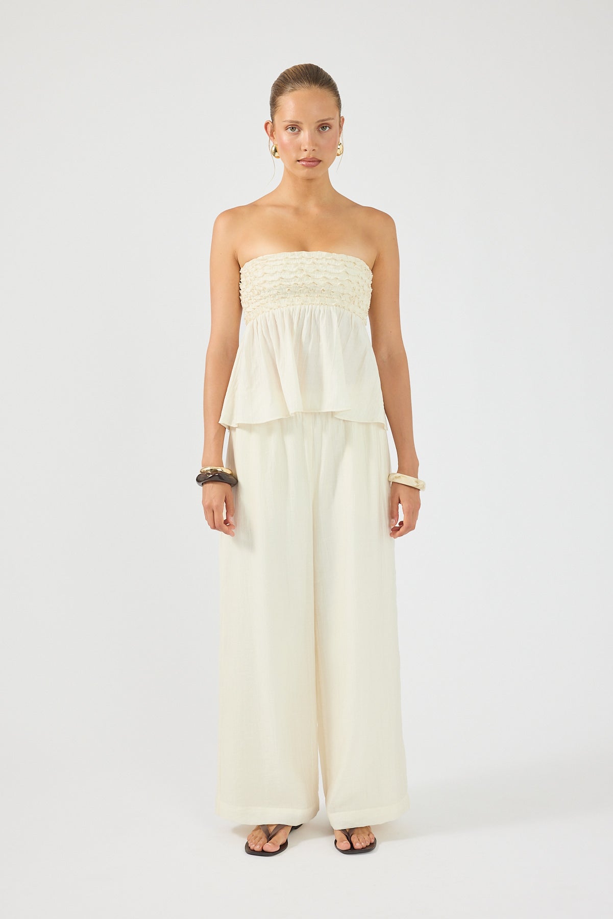 Perfect Stranger Sylvie High Rise Pants Cream