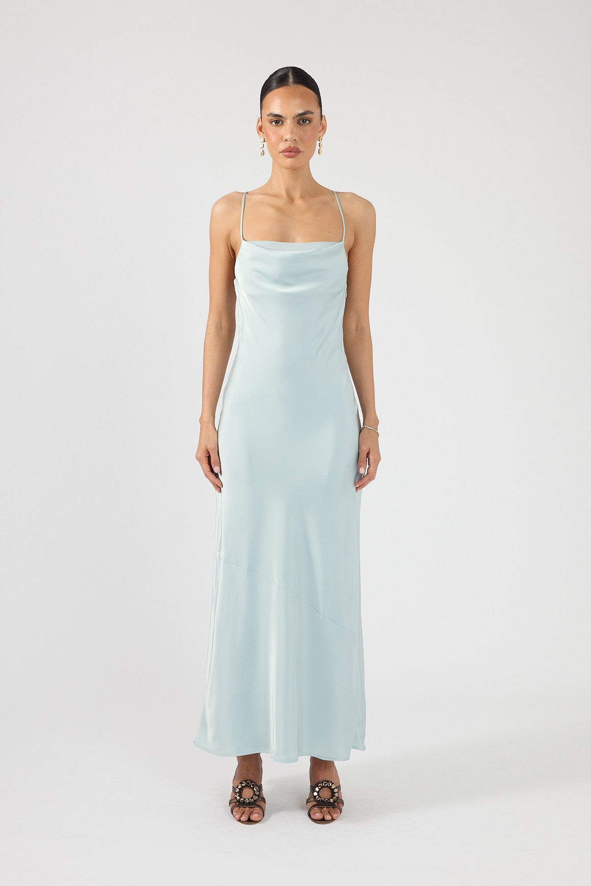 Perfect Stranger Leena Cowl Maxi Dress Sea Mist