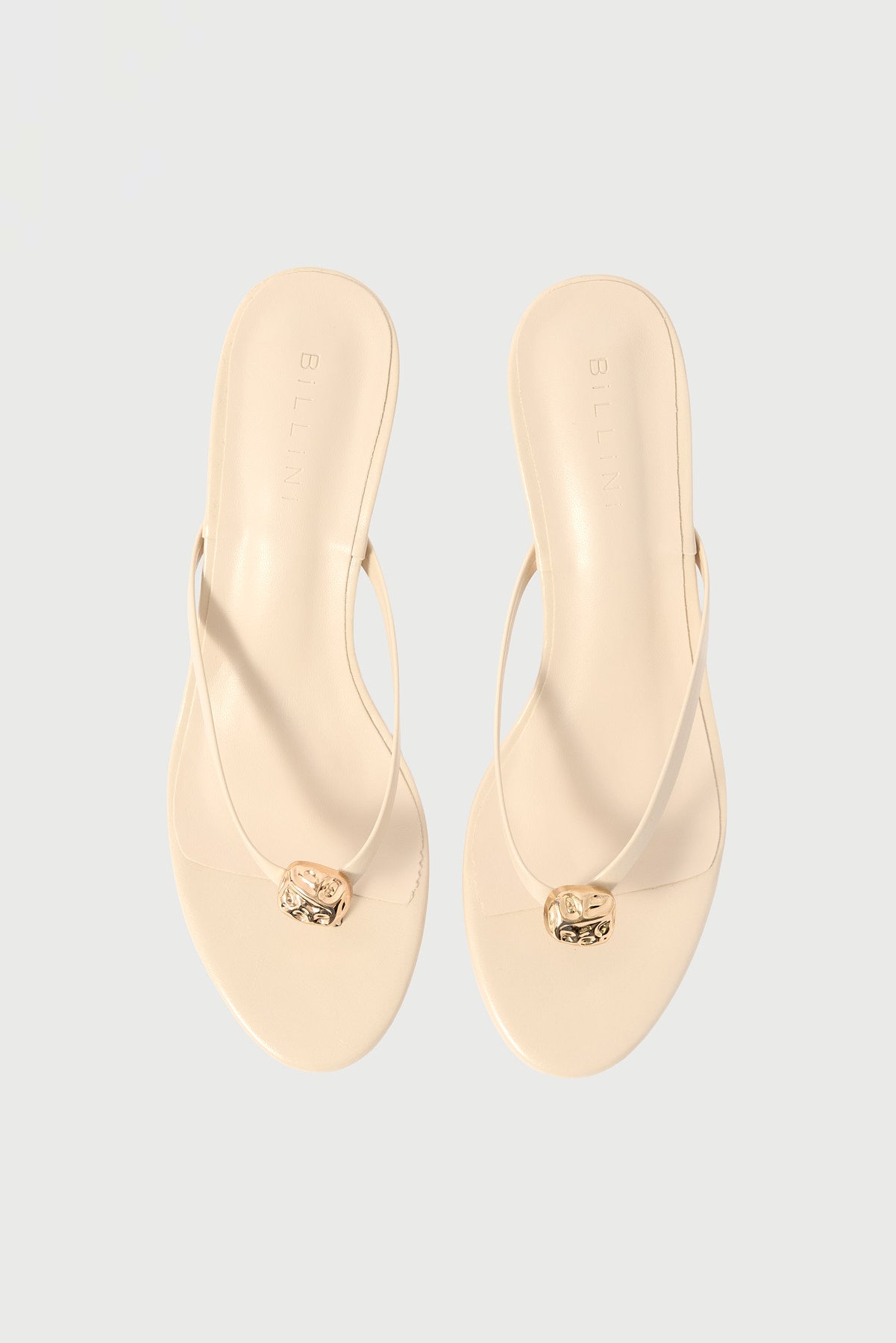 Billini Gaynor PU Thong Heel Cream