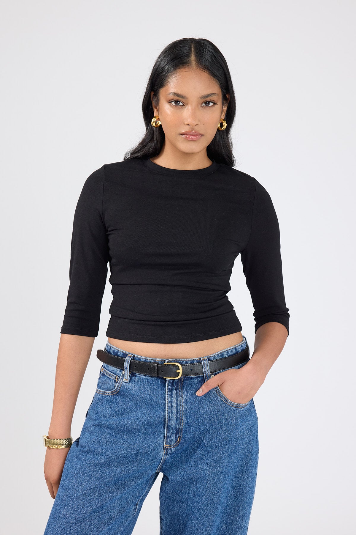 Perfect Stranger Classic 3/4 Sleeve T-shirt Black