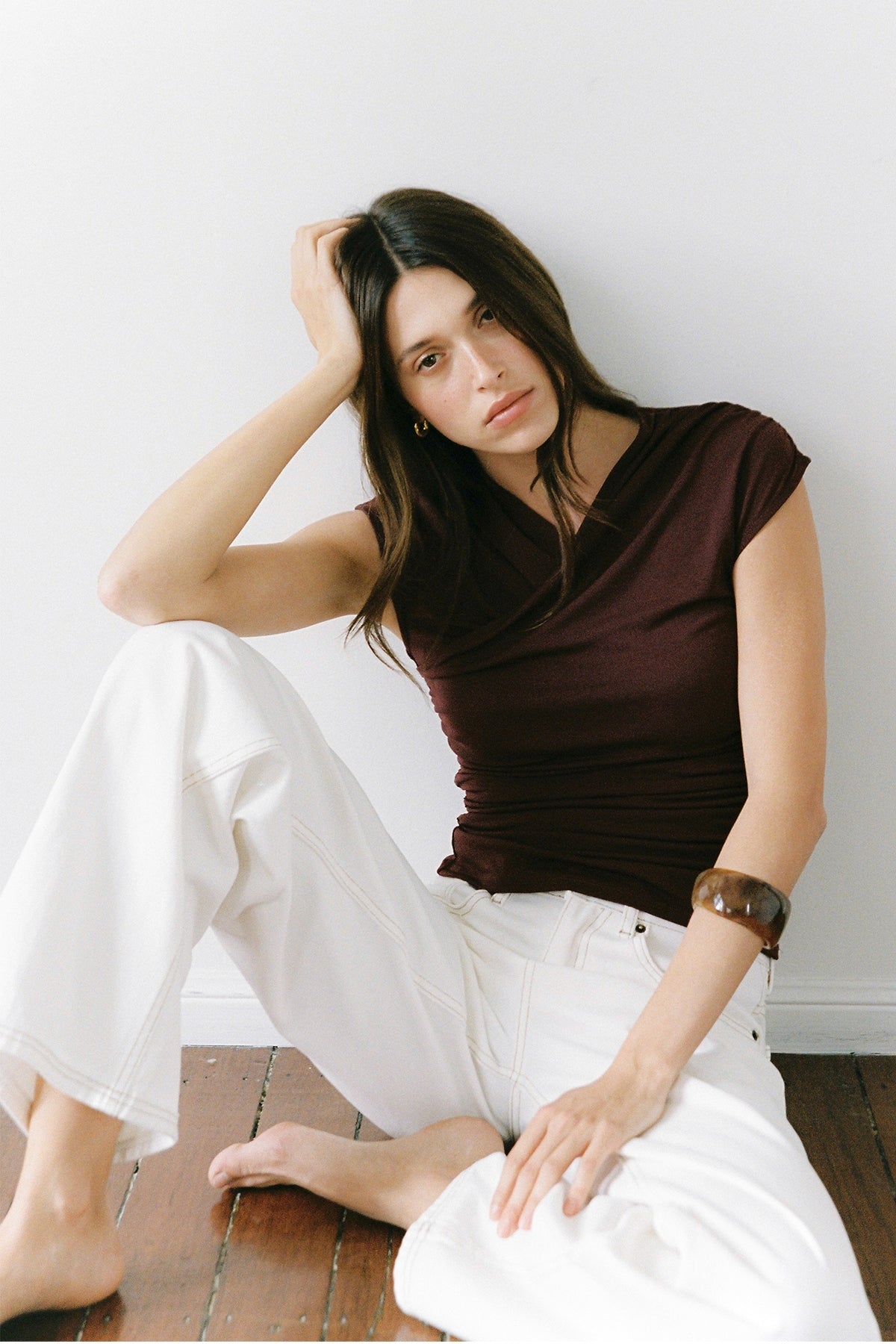 Perfect Stranger Dara Sleeveless Wrap Top Plum