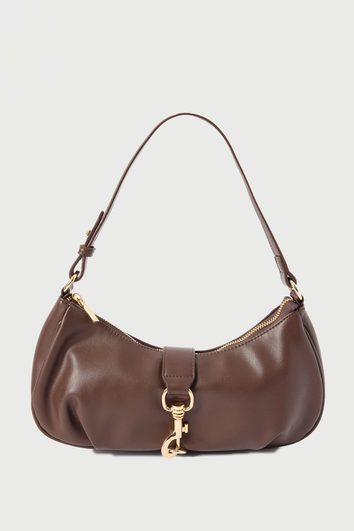 Perfect Stranger Gracie Clasp Shoulder Bag Brown