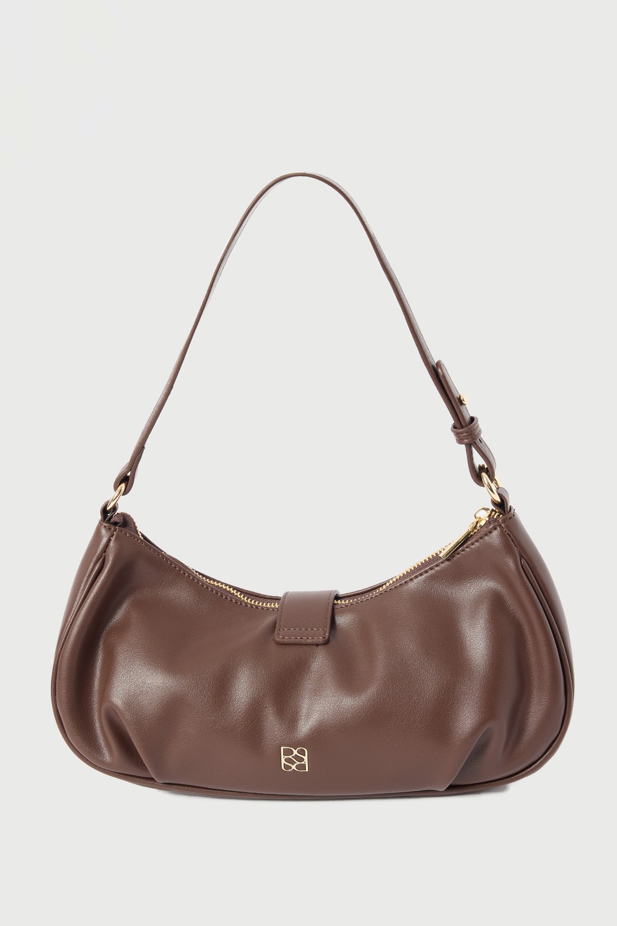 Perfect Stranger Gracie Clasp Shoulder Bag Brown