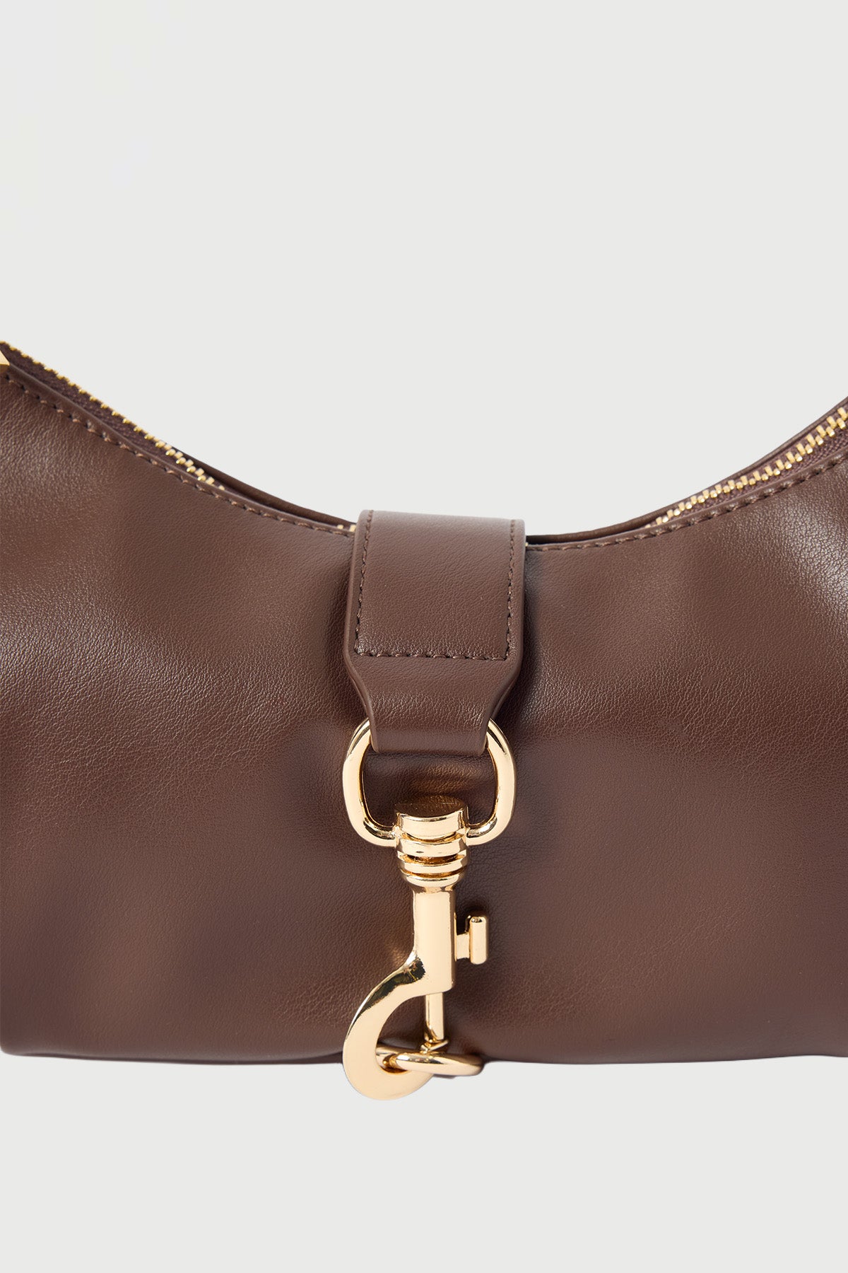 Perfect Stranger Gracie Clasp Shoulder Bag Brown