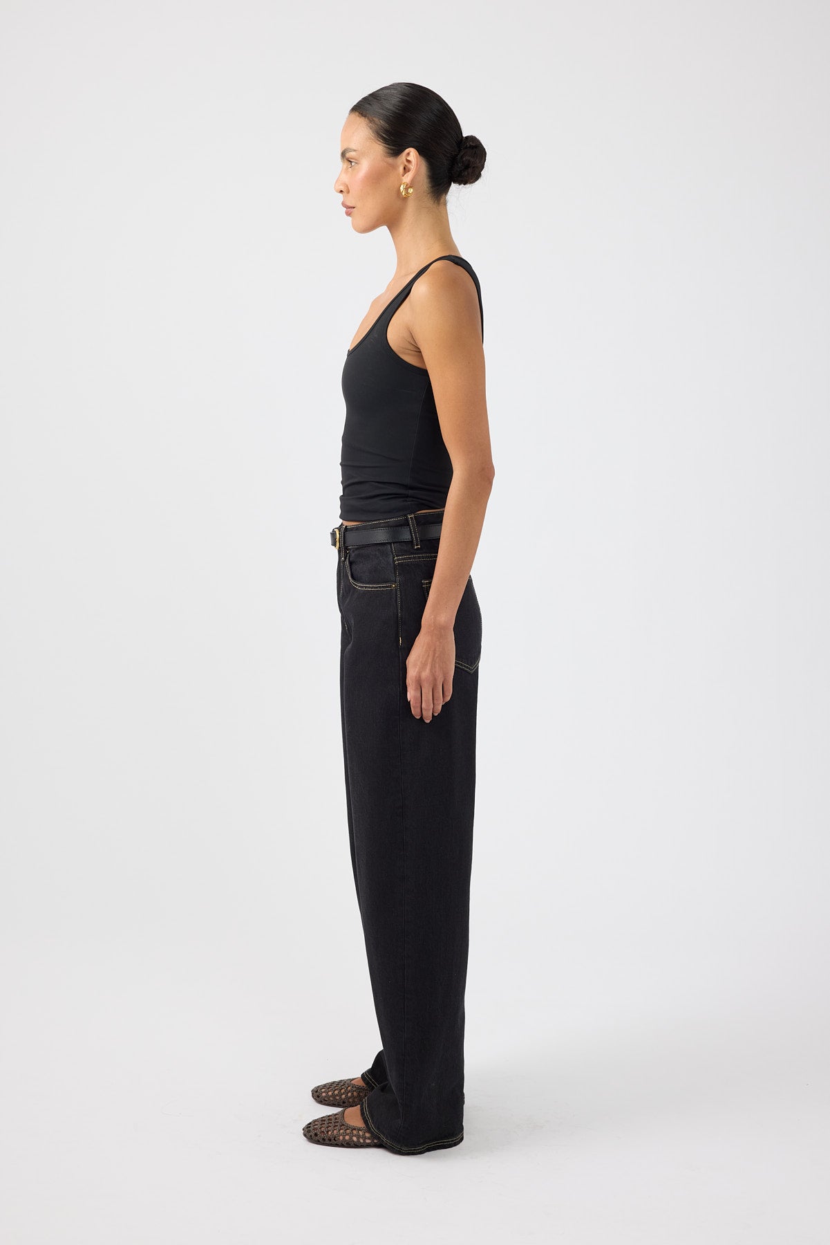 Perfect Stranger Mid Rise Baggy Jean Washed Grey