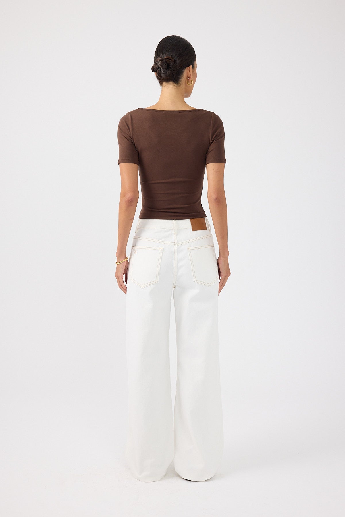 Perfect Stranger Mid Rise Baggy Jean Off White Contrast