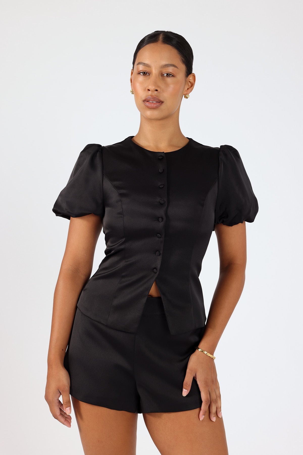 Perfect Stranger Fenella Short Sleeve Top Black