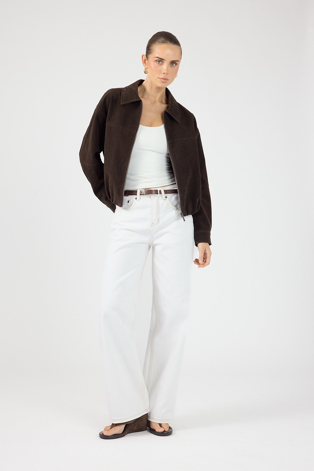 Perfect Stranger Greta Faux Suede Jacket Bitter Chocolate