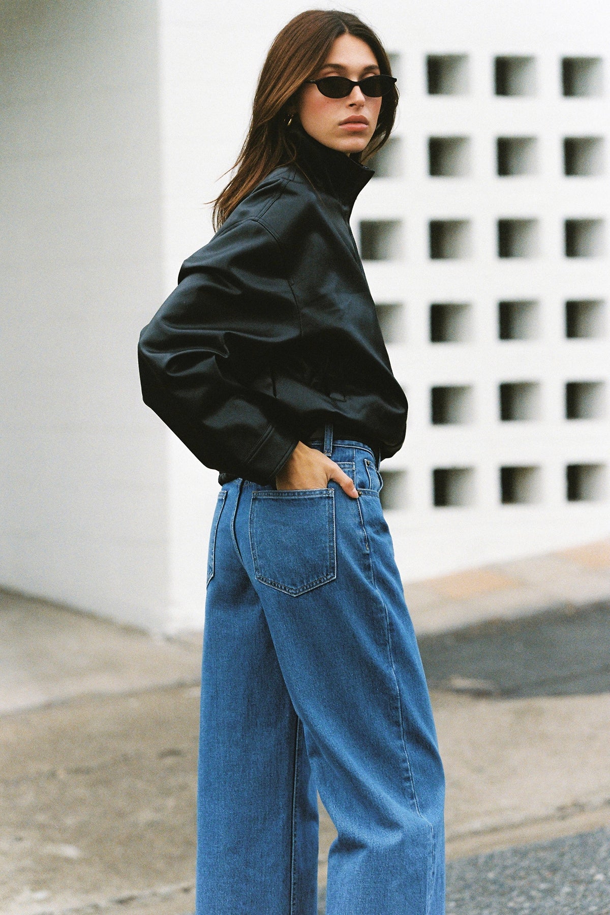 Perfect Stranger Leo Funnel Neck PU Bomber Jacket Black