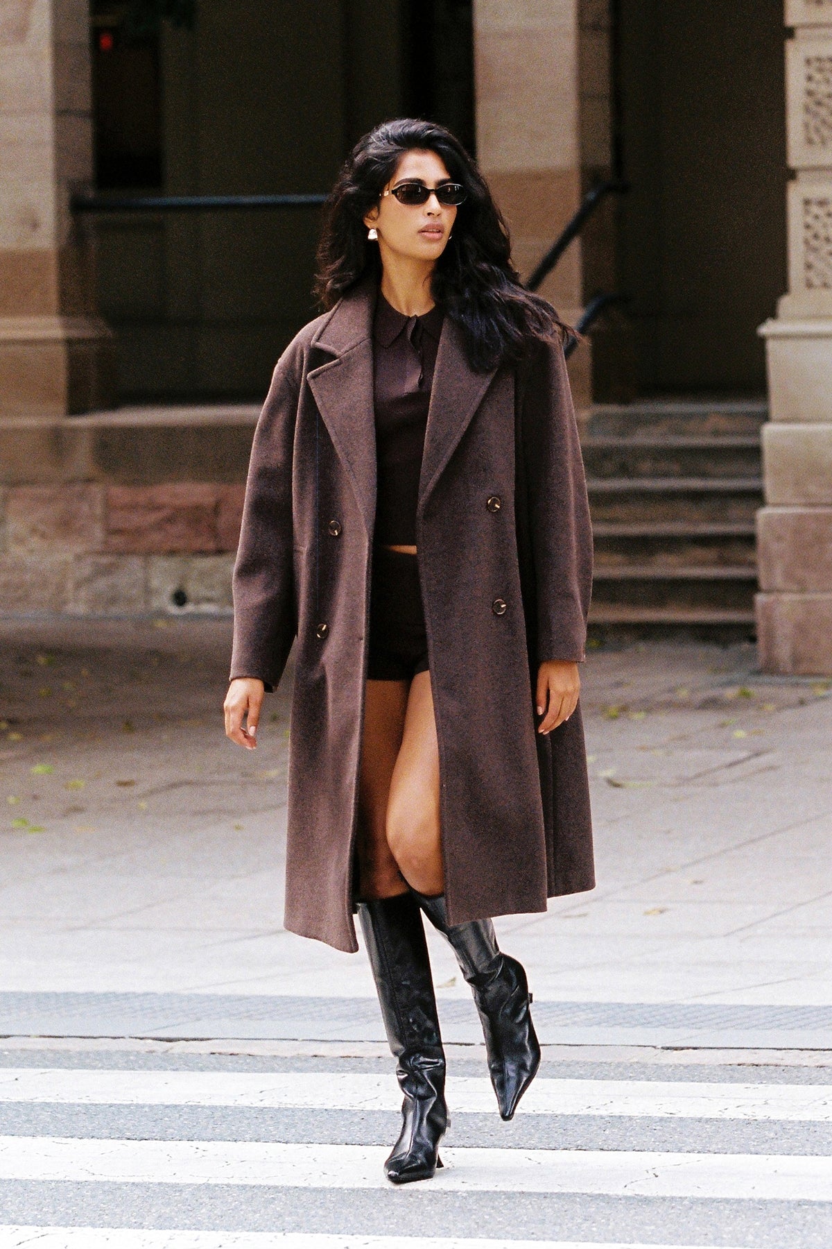 Perfect Stranger Noah Long Line Coat Brown