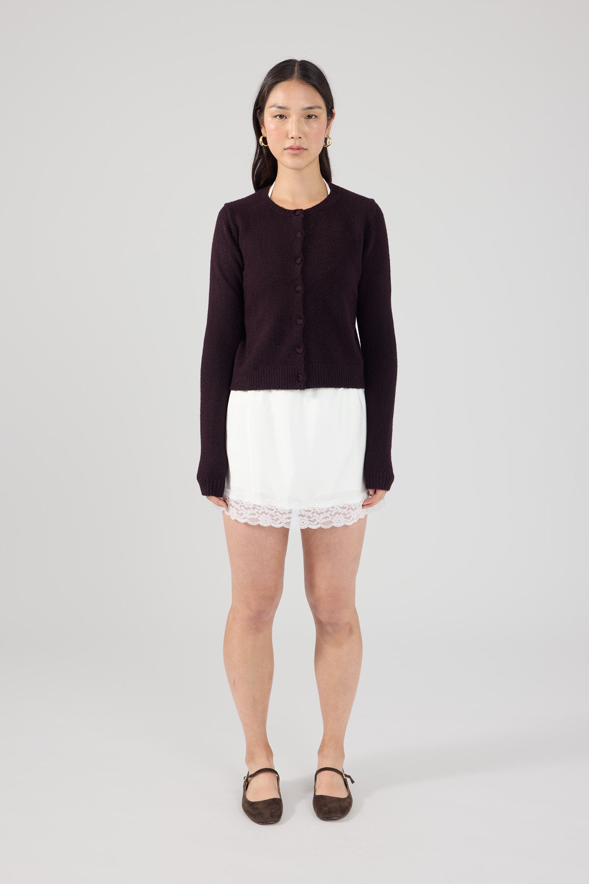 Perfect Stranger Taryn Knit Cardigan Dark Brown