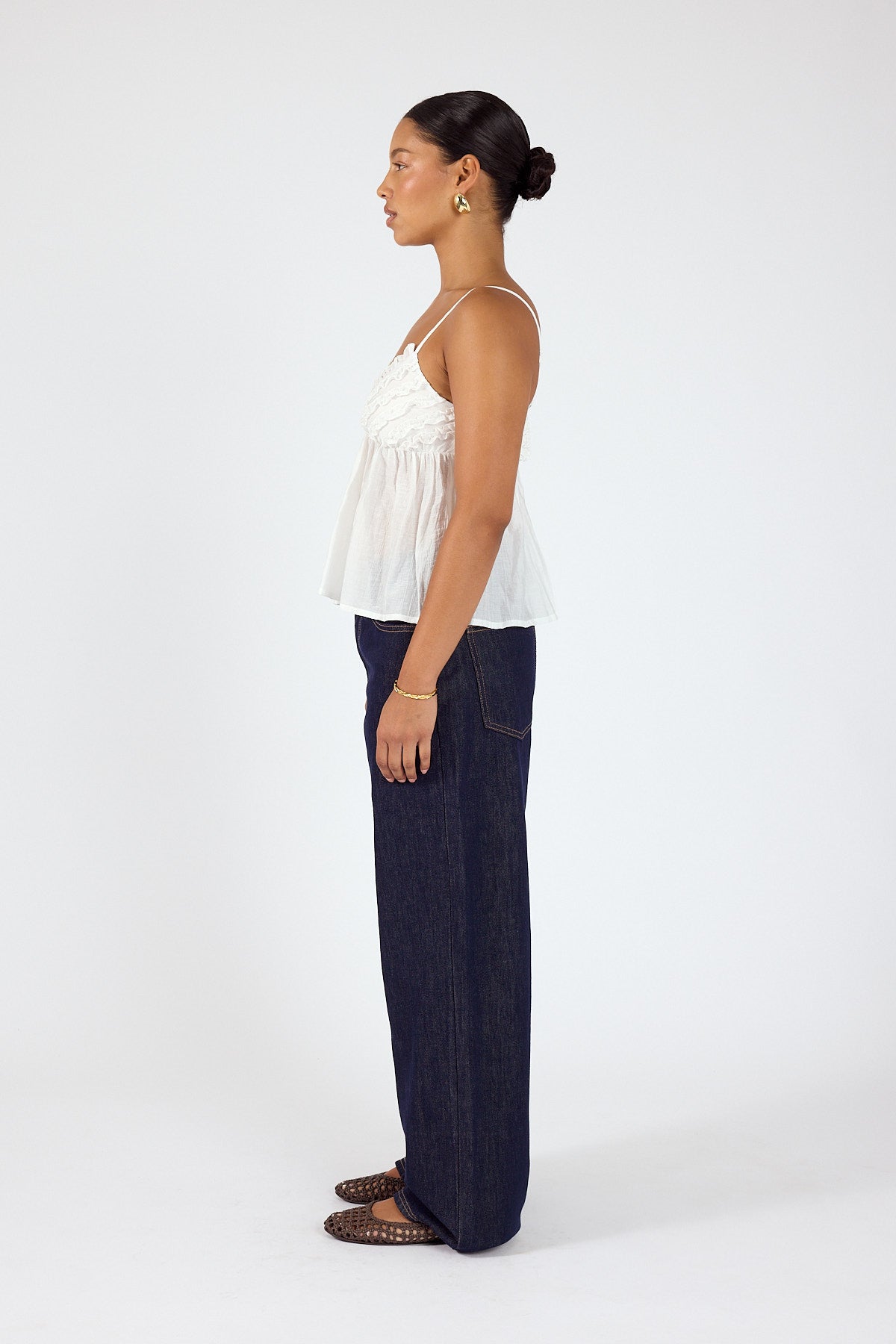 Perfect Stranger Klara Frill Cami Top White