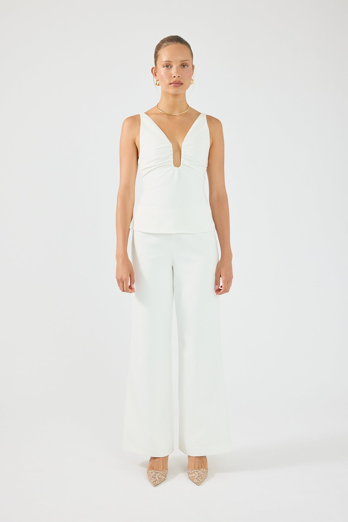 Perfect Stranger Oscar Mid Rise Pants White