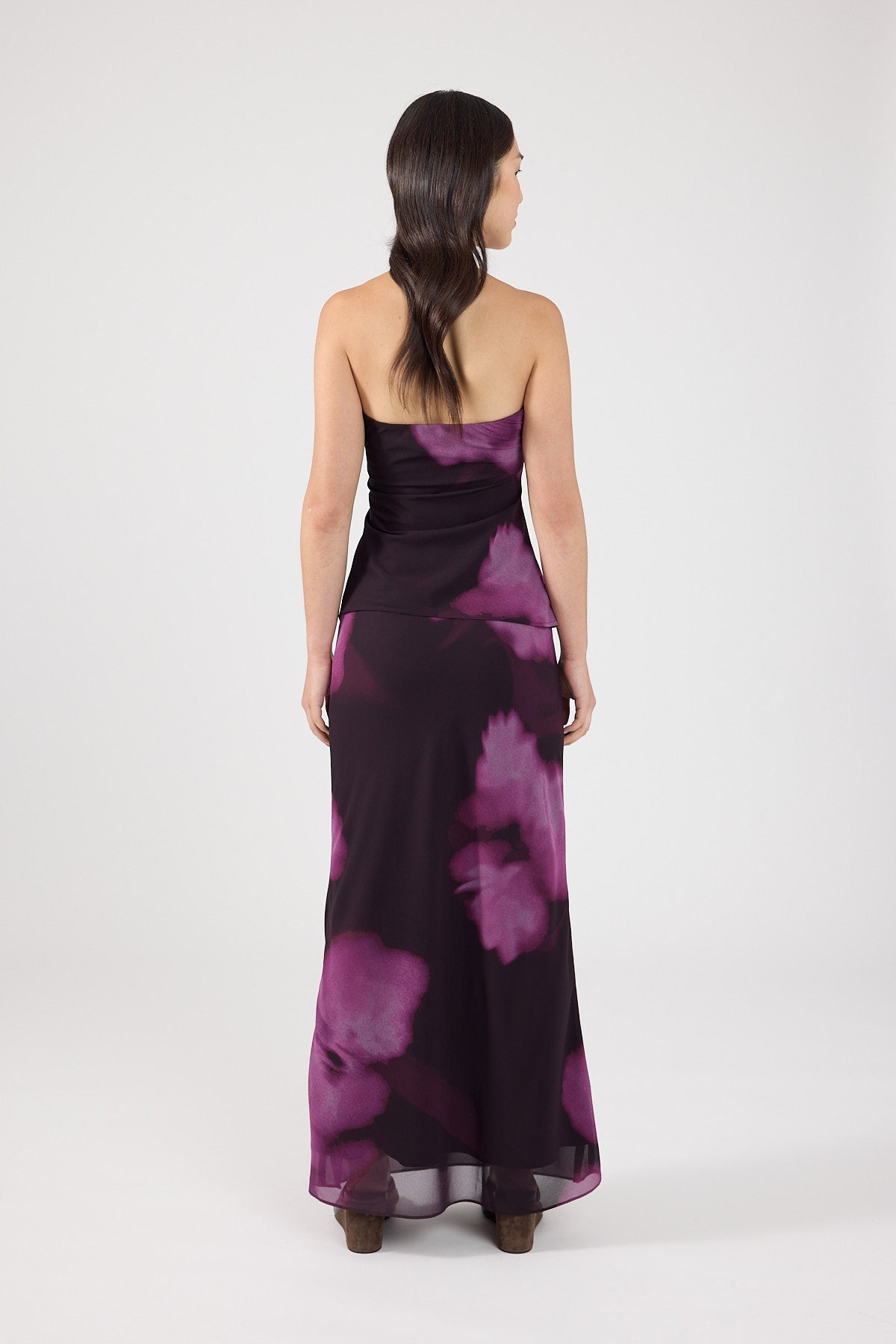 Perfect Stranger Florence Strapless Top Burgundy Print