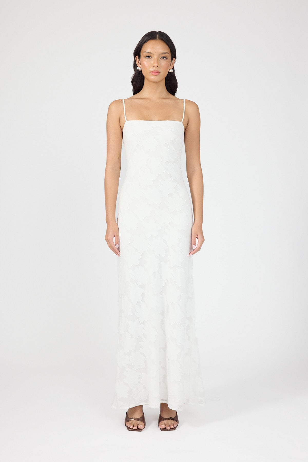 Perfect Stranger Hattie Jacquard Maxi Dress White