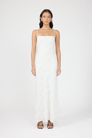 Perfect Stranger Hattie Jacquard Maxi Dress White