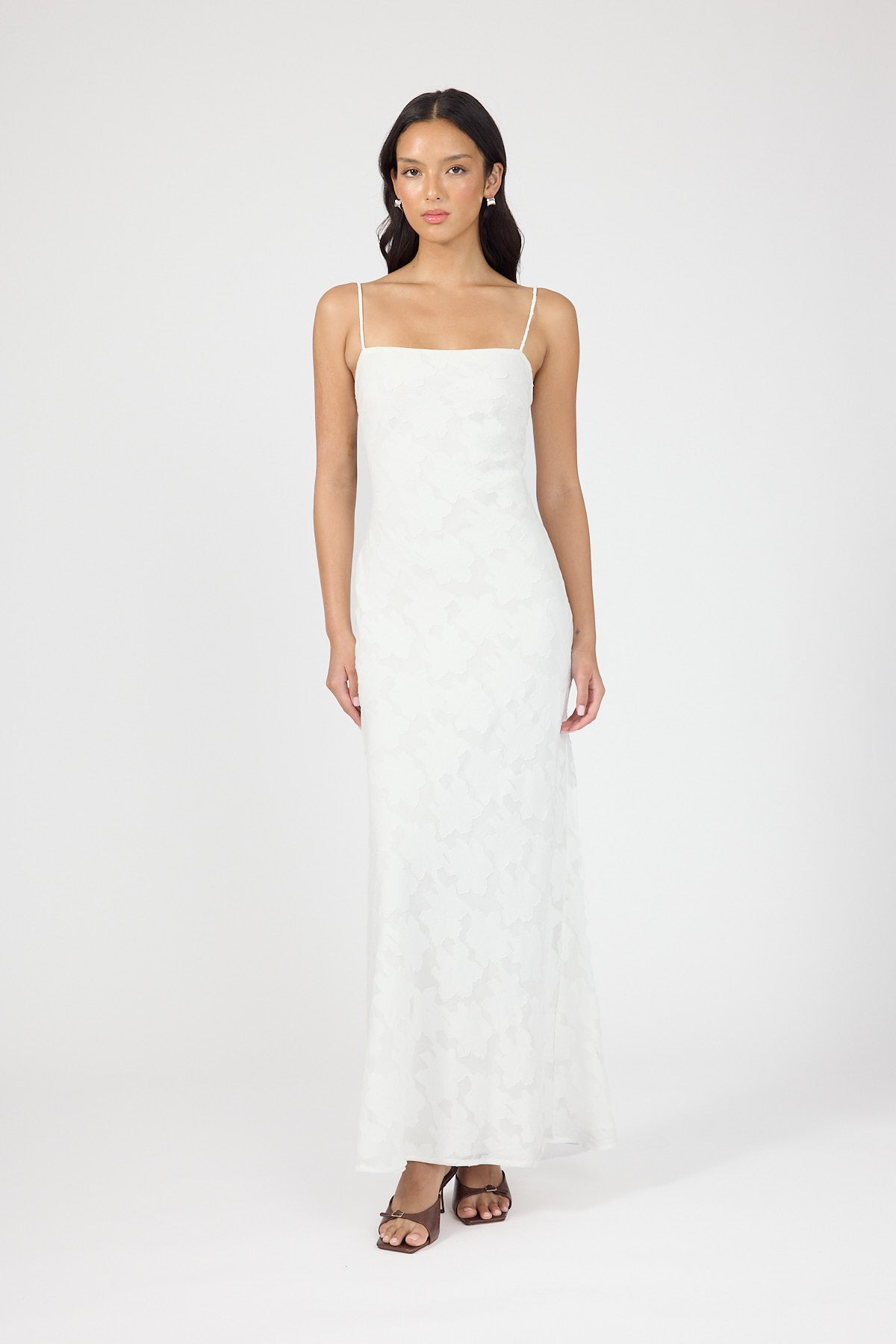 Perfect Stranger Hattie Jacquard Maxi Dress White