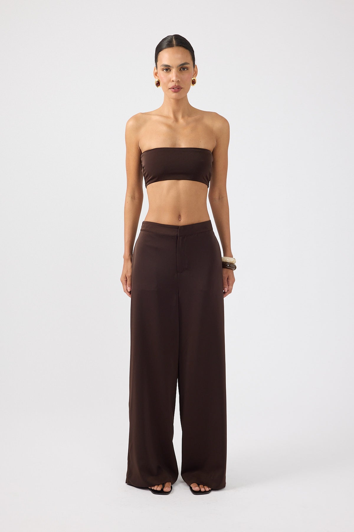 Perfect Stranger Ellie Satin Bandeau Bralette Chocolate