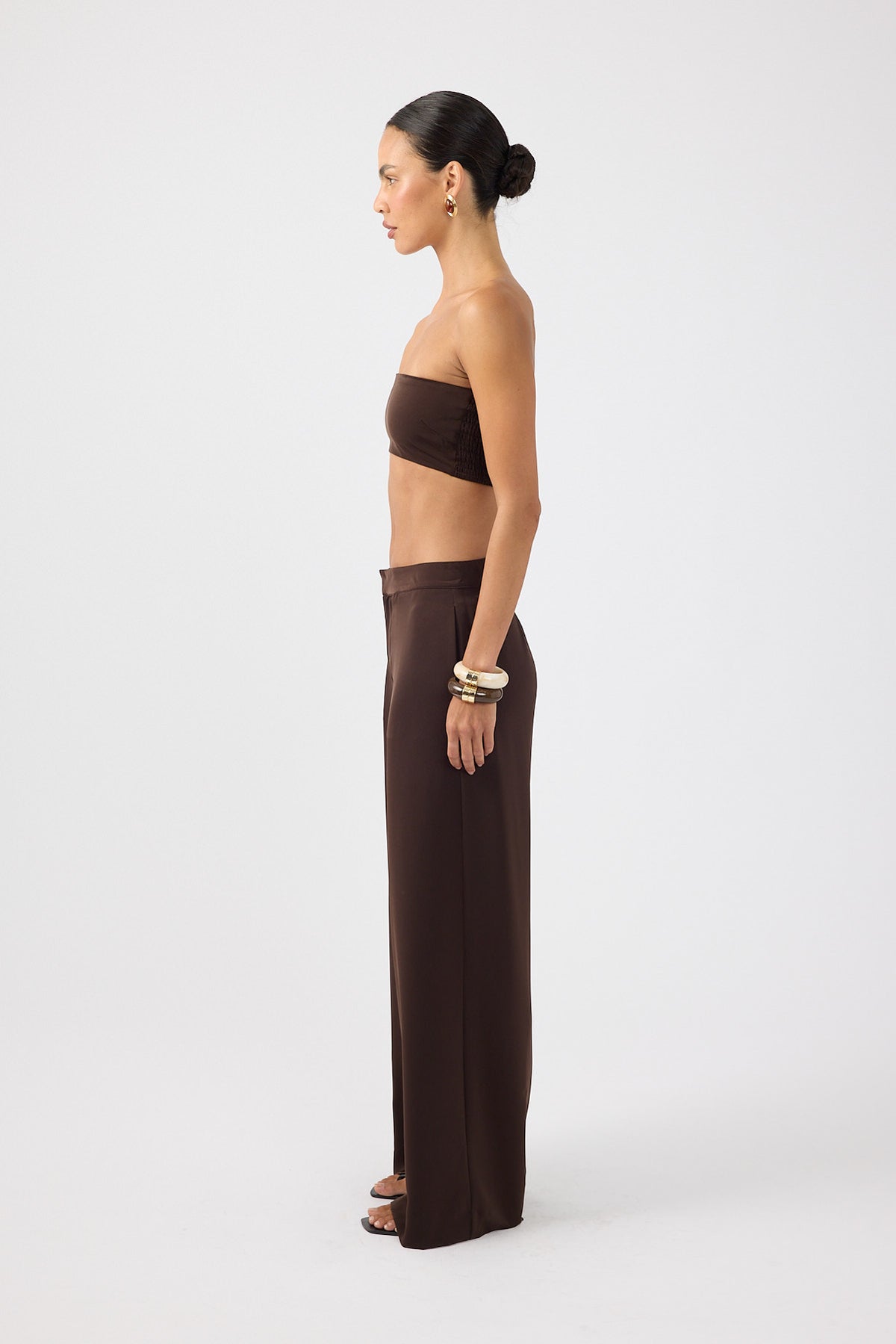 Perfect Stranger Ellie Satin Bandeau Bralette Chocolate