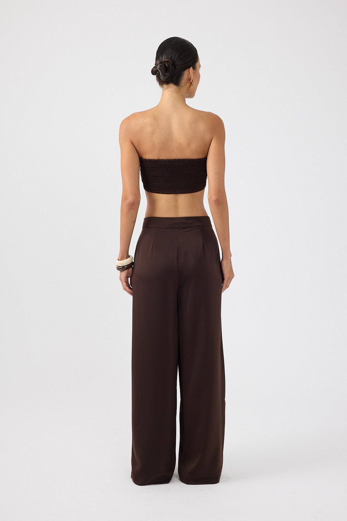 Perfect Stranger Ellie Satin Bandeau Bralette Chocolate