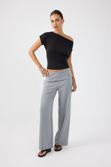 Perfect Stranger Vaila Fold Over Pant Grey