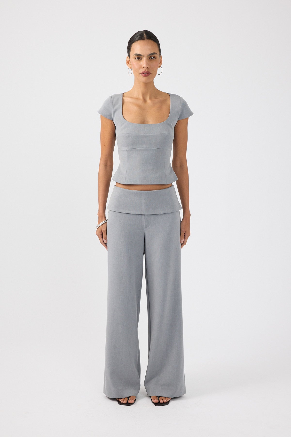 Perfect Stranger Vaila Fold Over Pant Grey