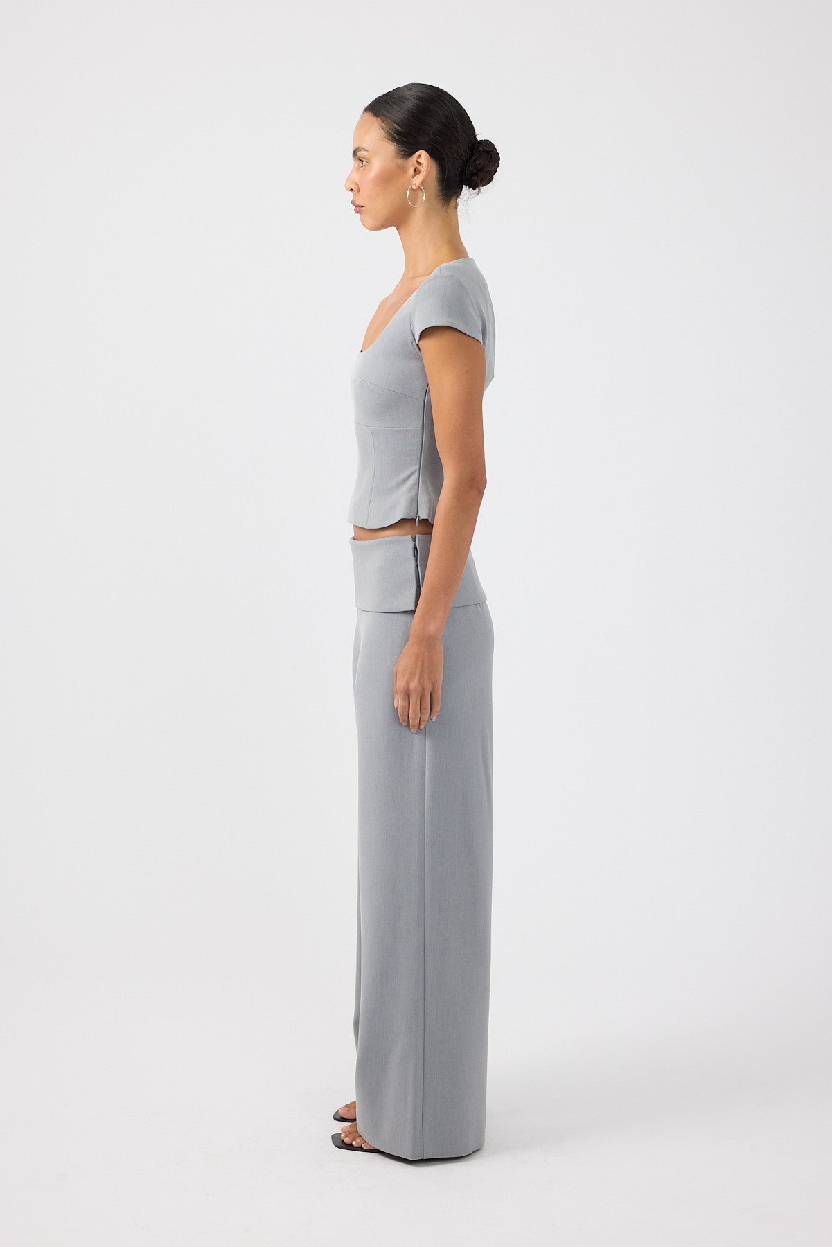 Perfect Stranger Vaila Fold Over Pant Grey