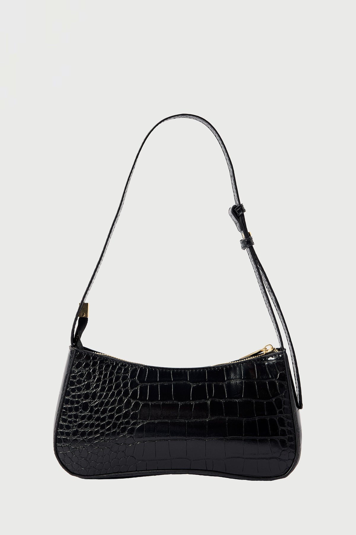 Perfect Stranger Tammy Croc Shoulder Bag Black