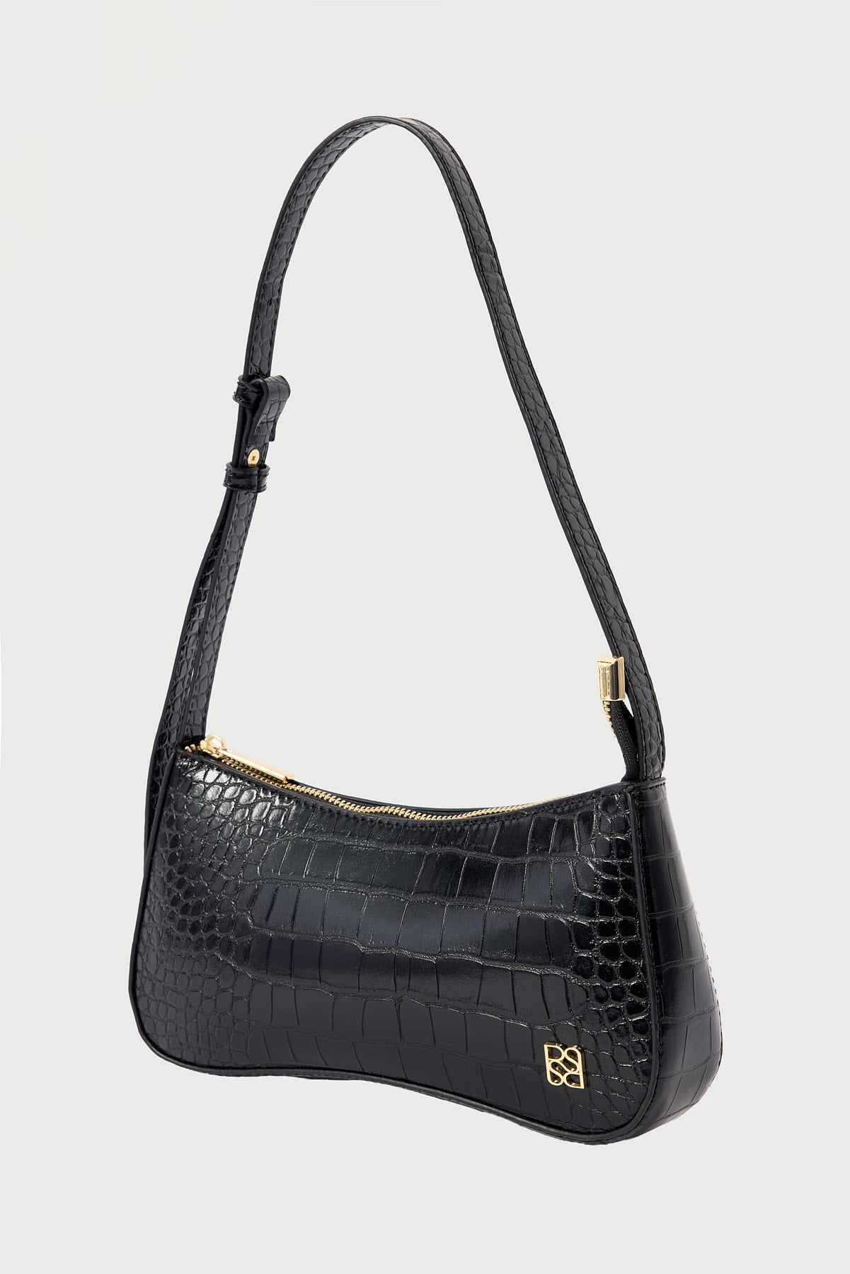 Perfect Stranger Tammy Croc Shoulder Bag Black