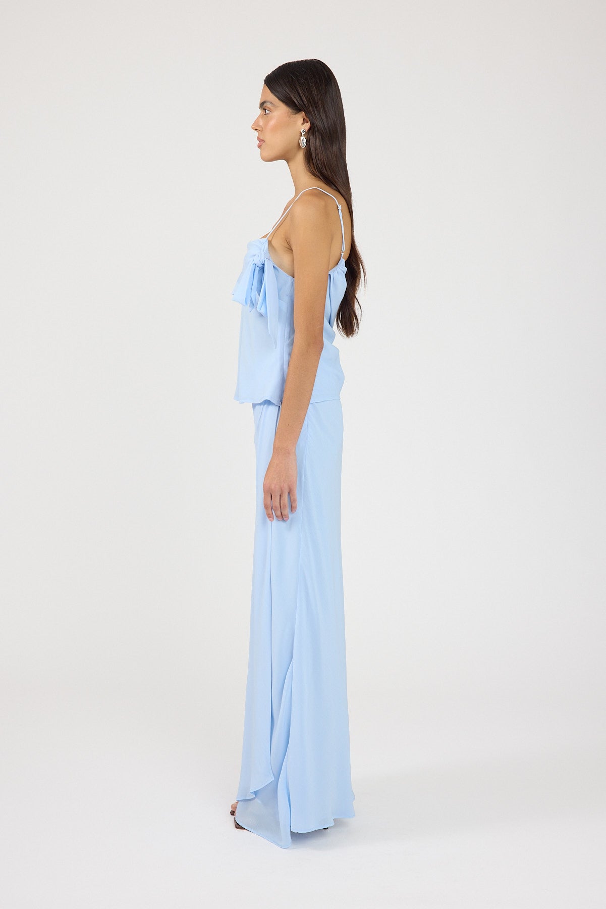Perfect Stranger Elouise Draped Shoulder Top Blue