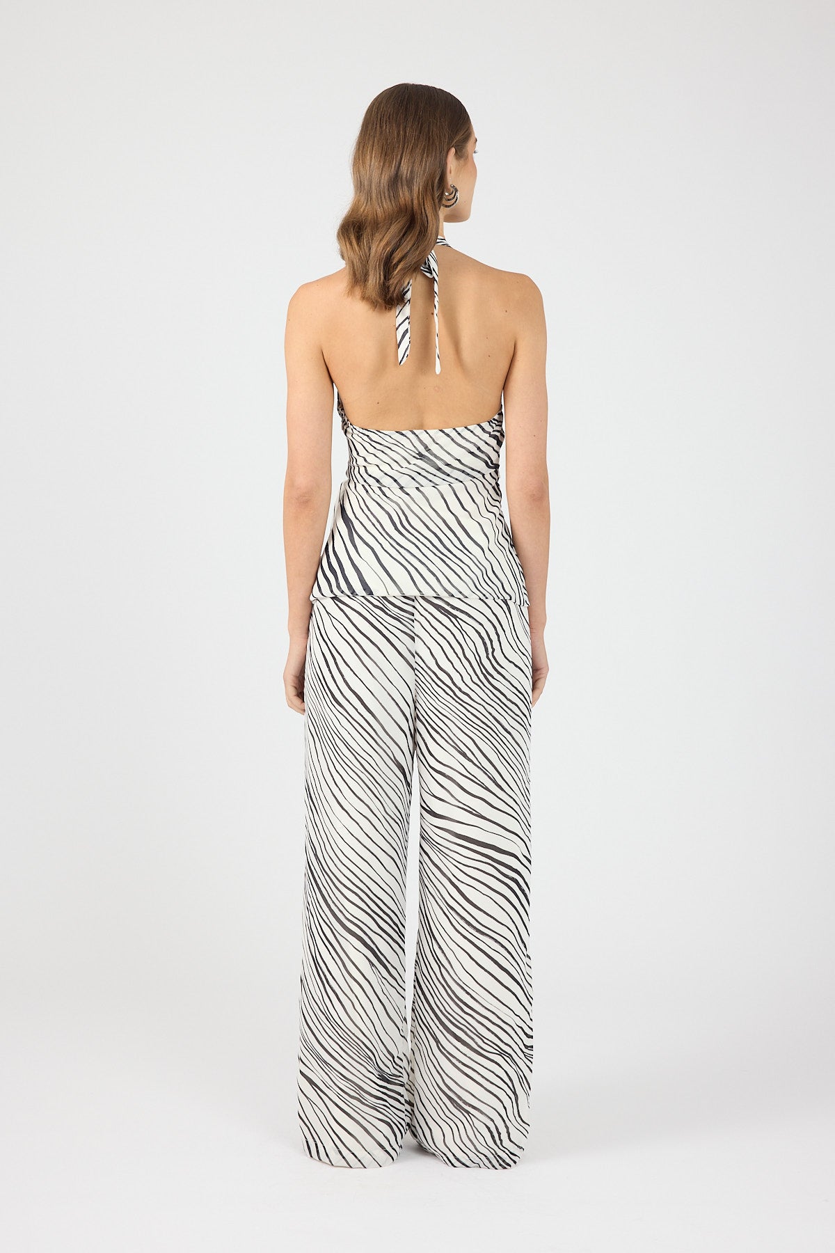 Perfect Stranger Elodie Wrap Top Black And White Stripe