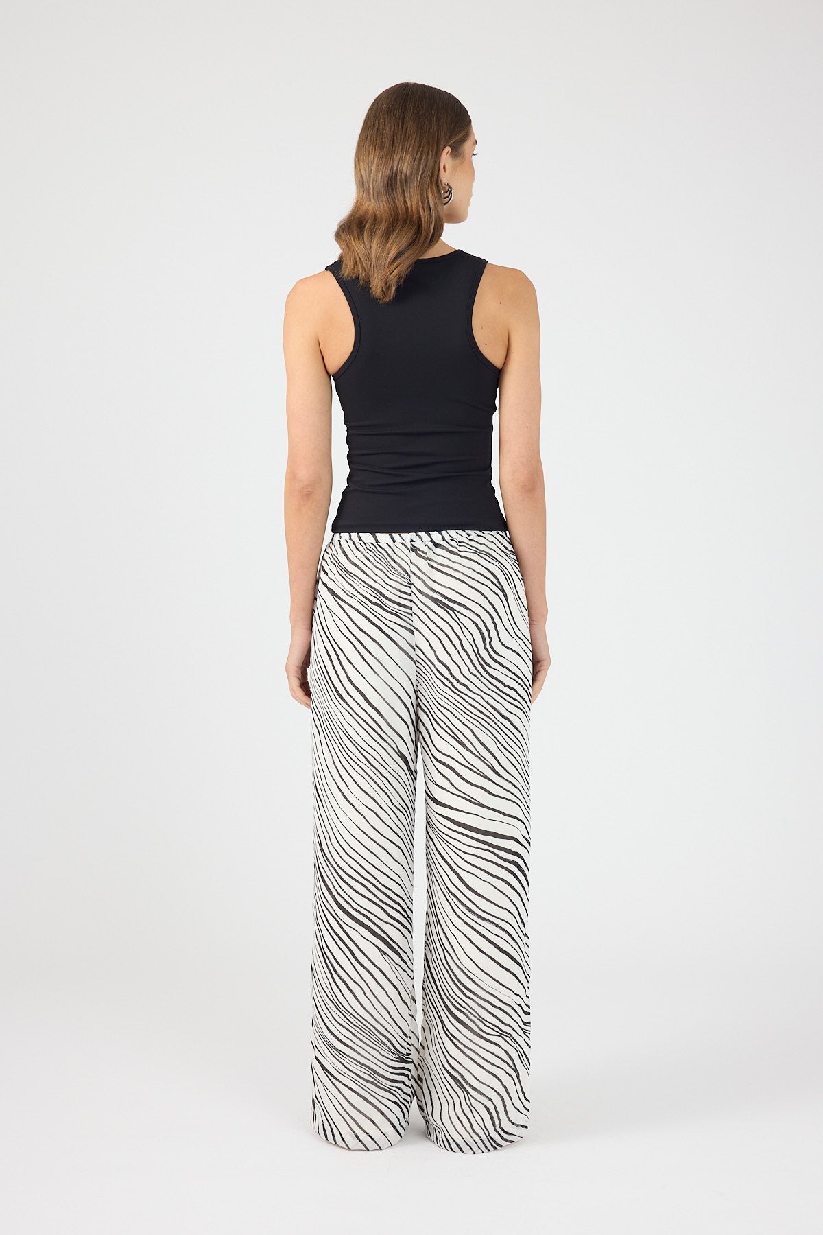 Perfect Stranger Elodie High Waisted Pants Black/White Stripe