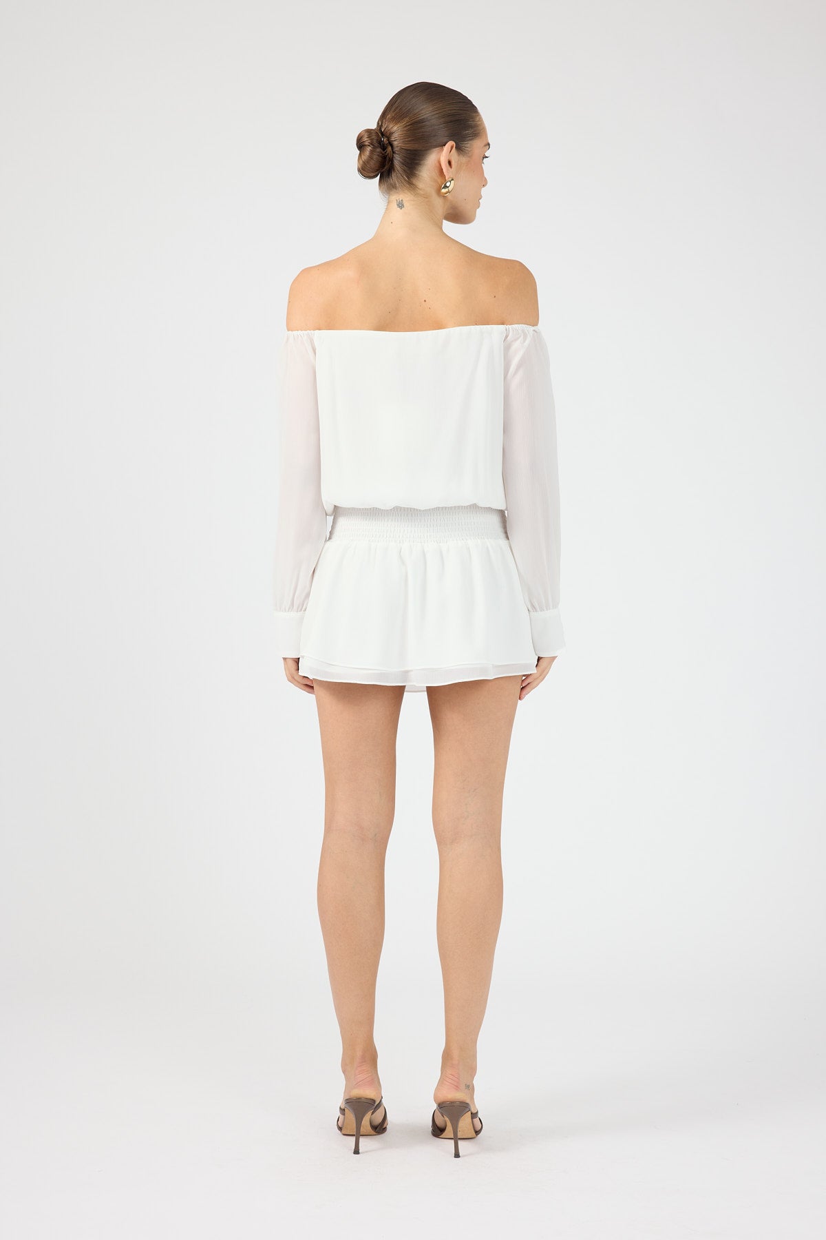 Perfect Stranger Carrie Off Shoulder Mini Dress White
