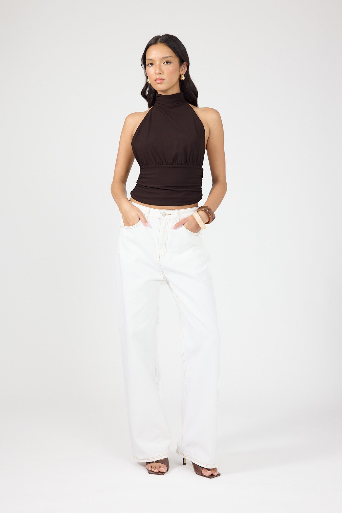 Perfect Stranger Aria Halter Top Brown