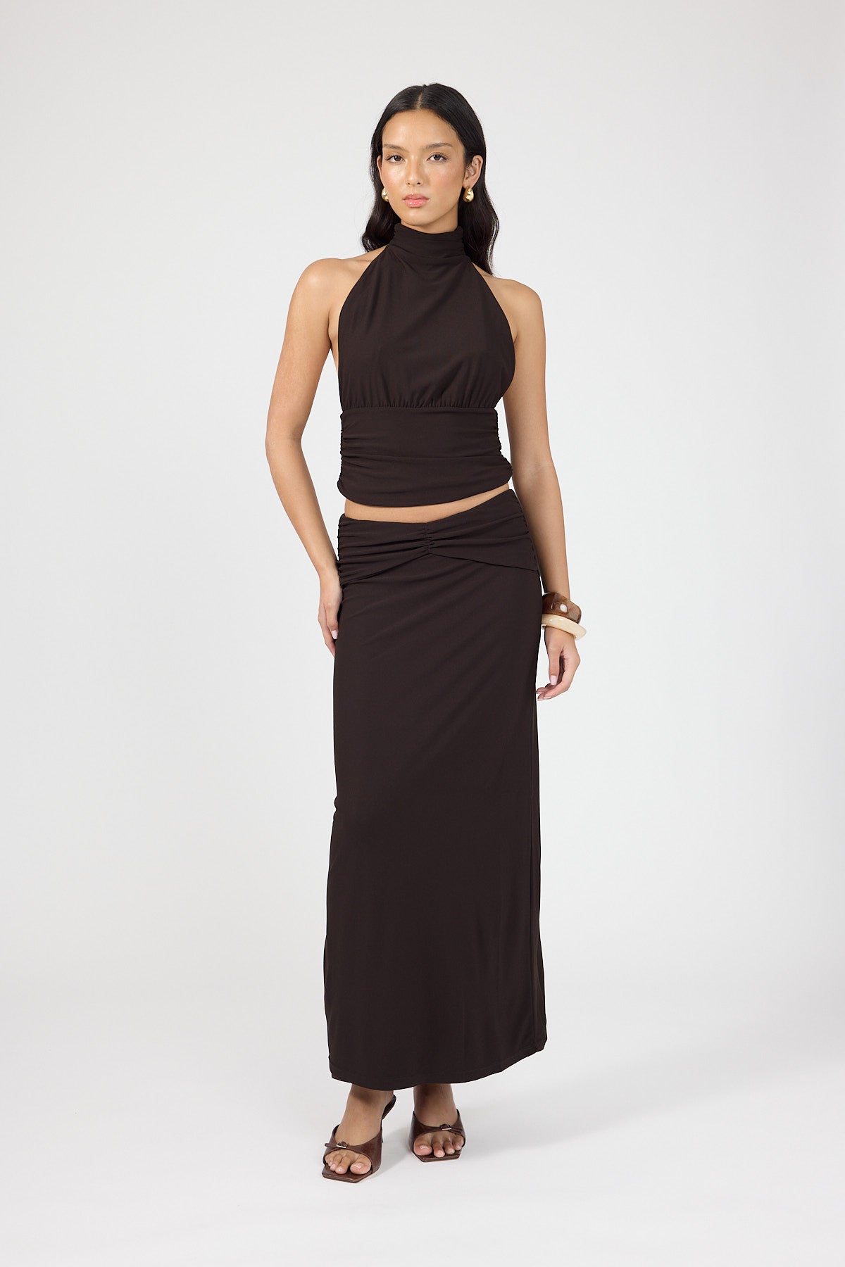 Perfect Stranger Aria Halter Top Brown