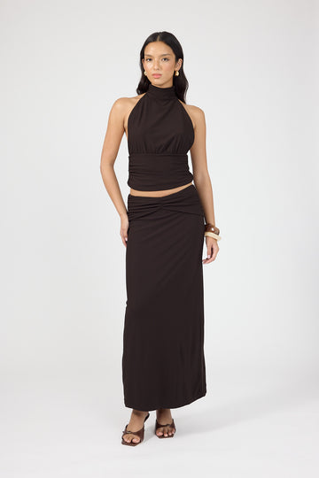 Perfect Stranger Aria Halter Top Brown