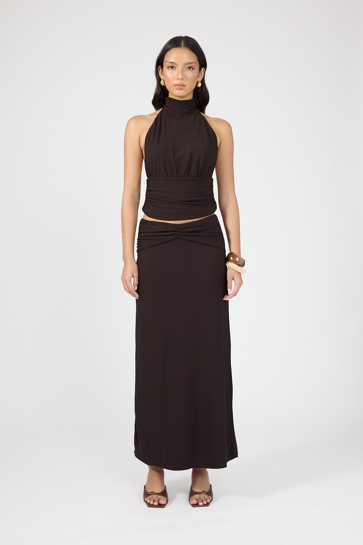 Perfect Stranger Aria Maxi Skirt Brown
