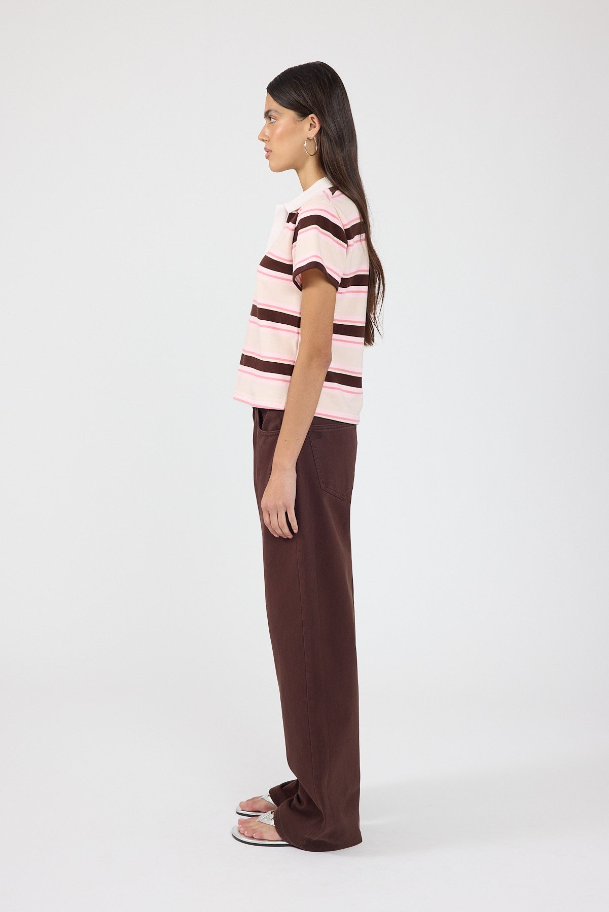 Perfect Stranger Mid Rise Baggy Jean Brown