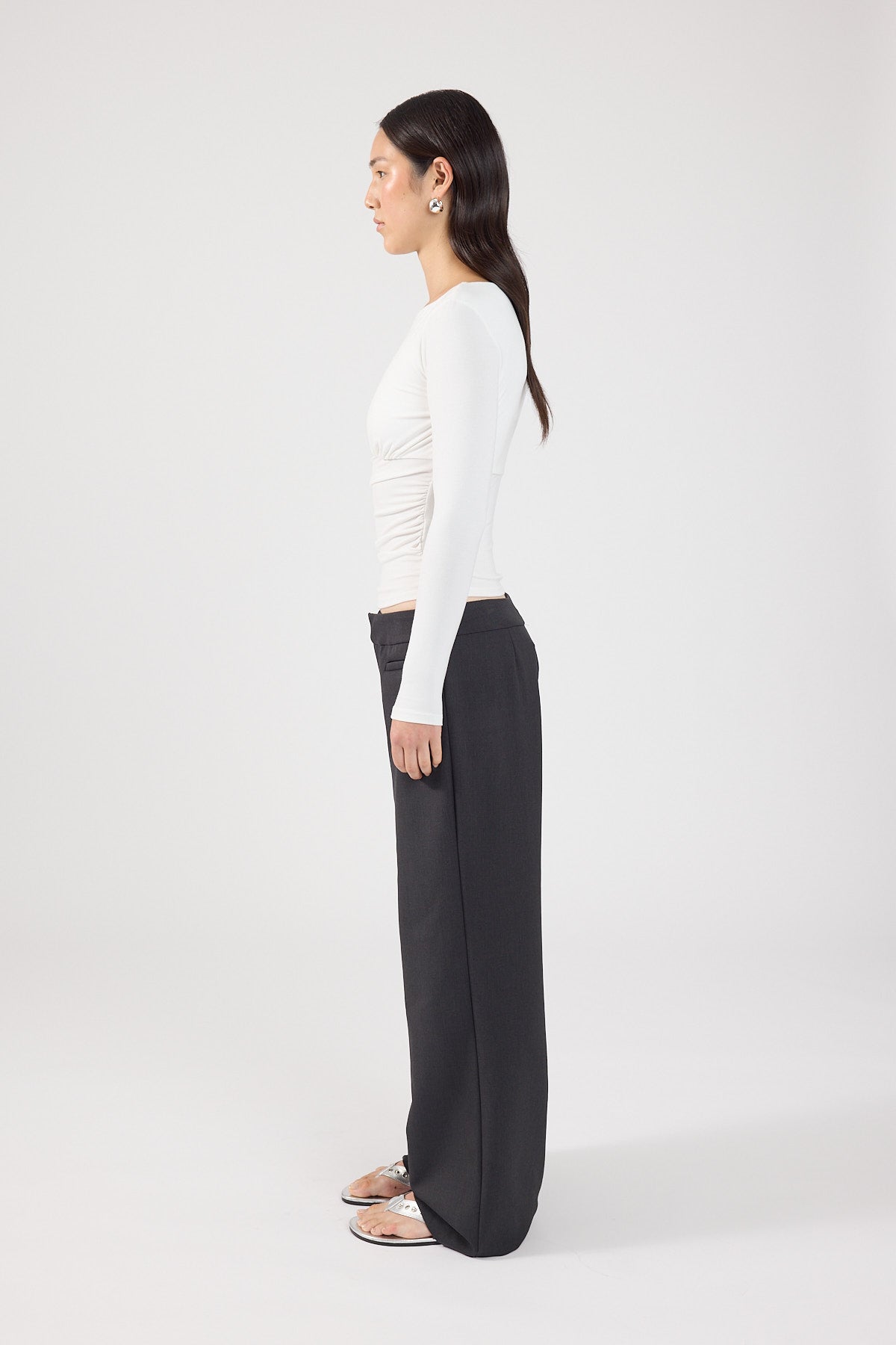 Perfect Stranger Kai Boat Neck Long Sleeve Top White