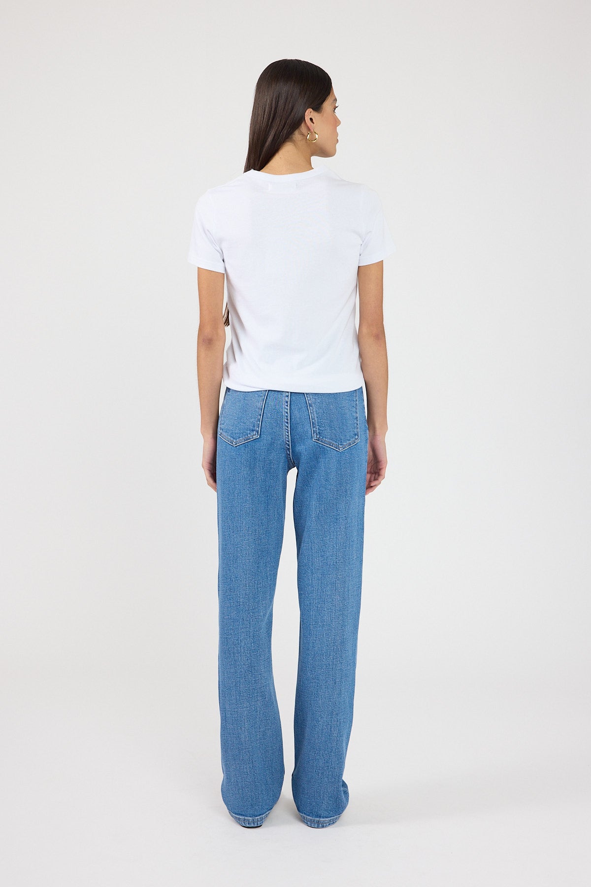 Perfect Stranger High Rise Slim Leg Jeans Mid Blue Denim