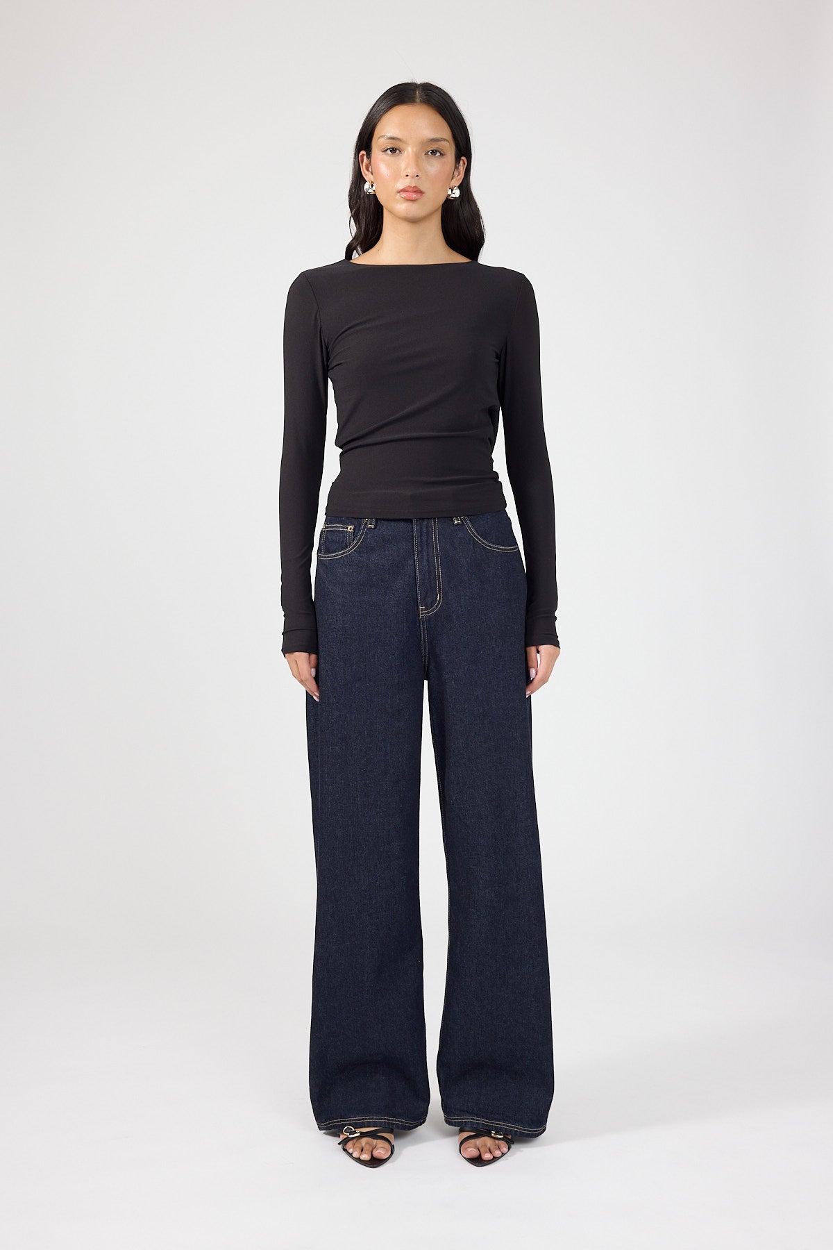Perfect Stranger Lucinda Draped Backless Top Black