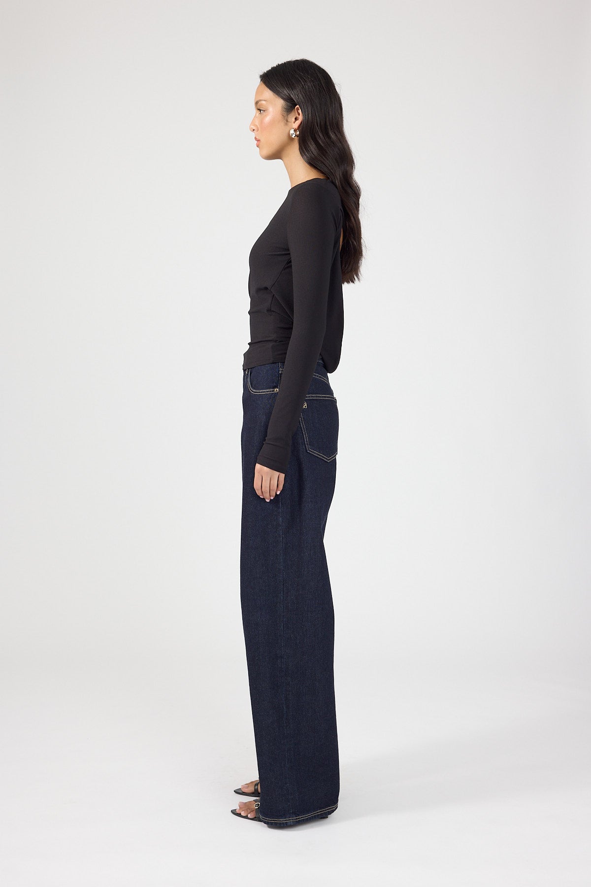 Perfect Stranger Lucinda Draped Backless Top Black