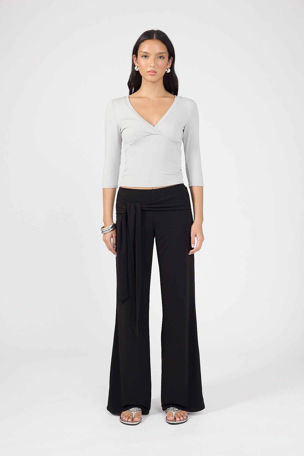 Perfect Stranger Vienna Front Tie Pants Black