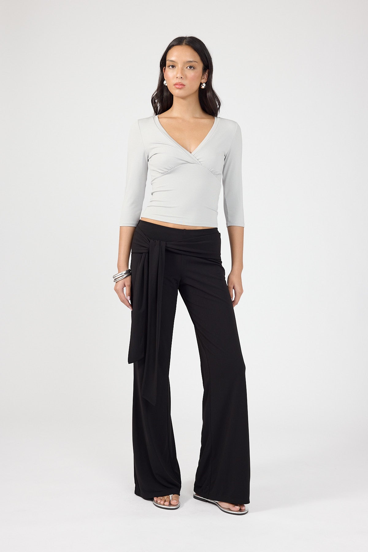 Perfect Stranger Vienna Front Tie Pants Black