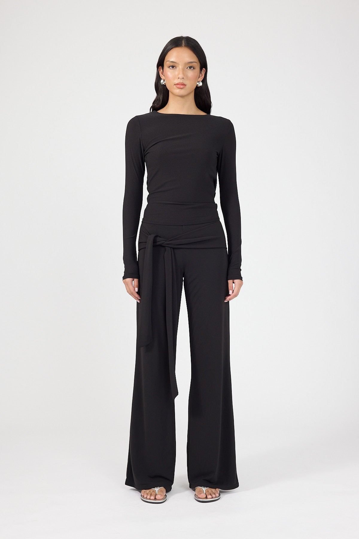 Perfect Stranger Vienna Front Tie Pants Black