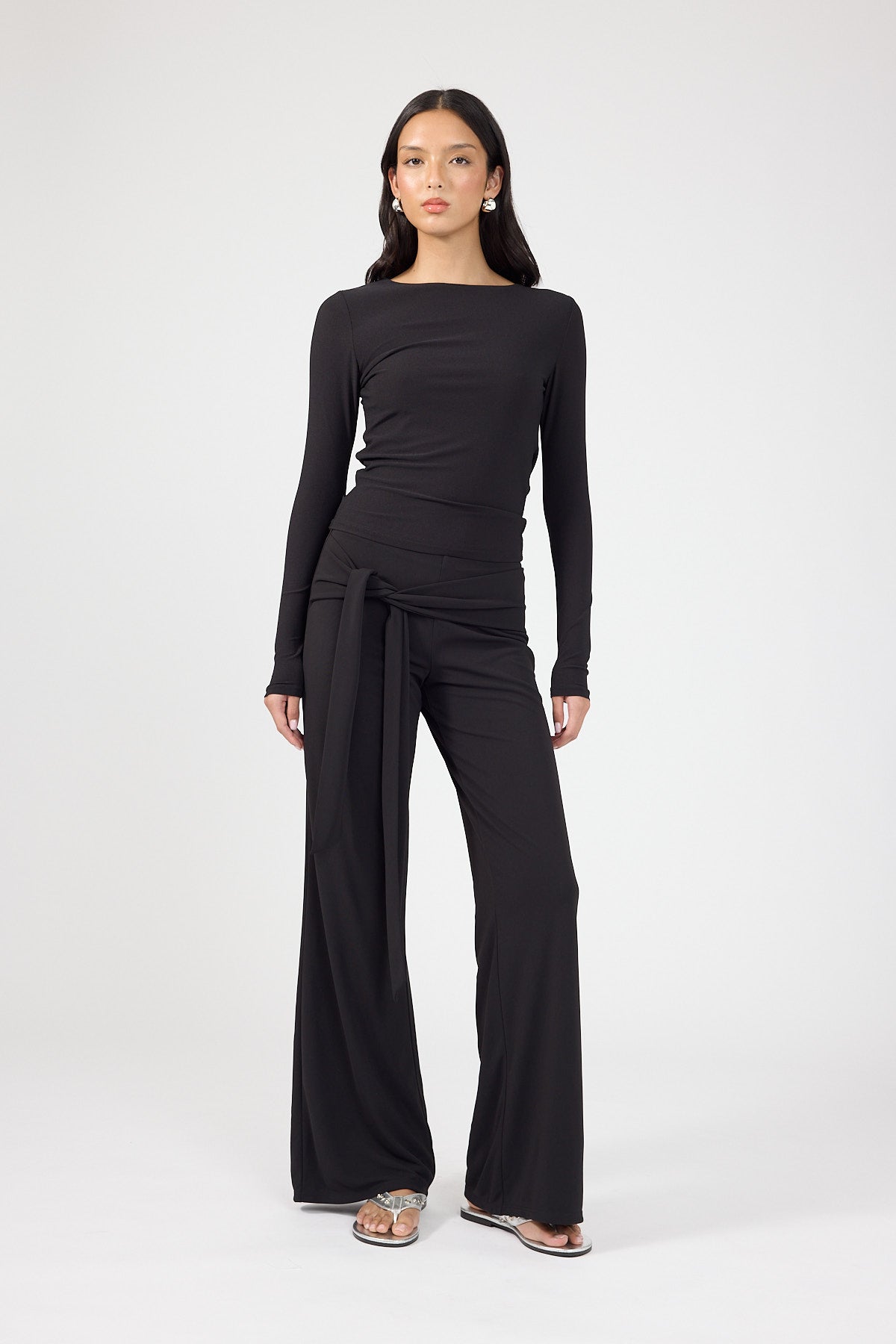 Perfect Stranger Vienna Front Tie Pants Black