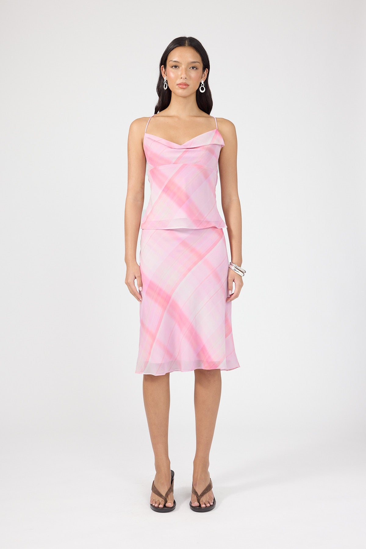 Perfect Stranger Juliet Halter Top Pink Check