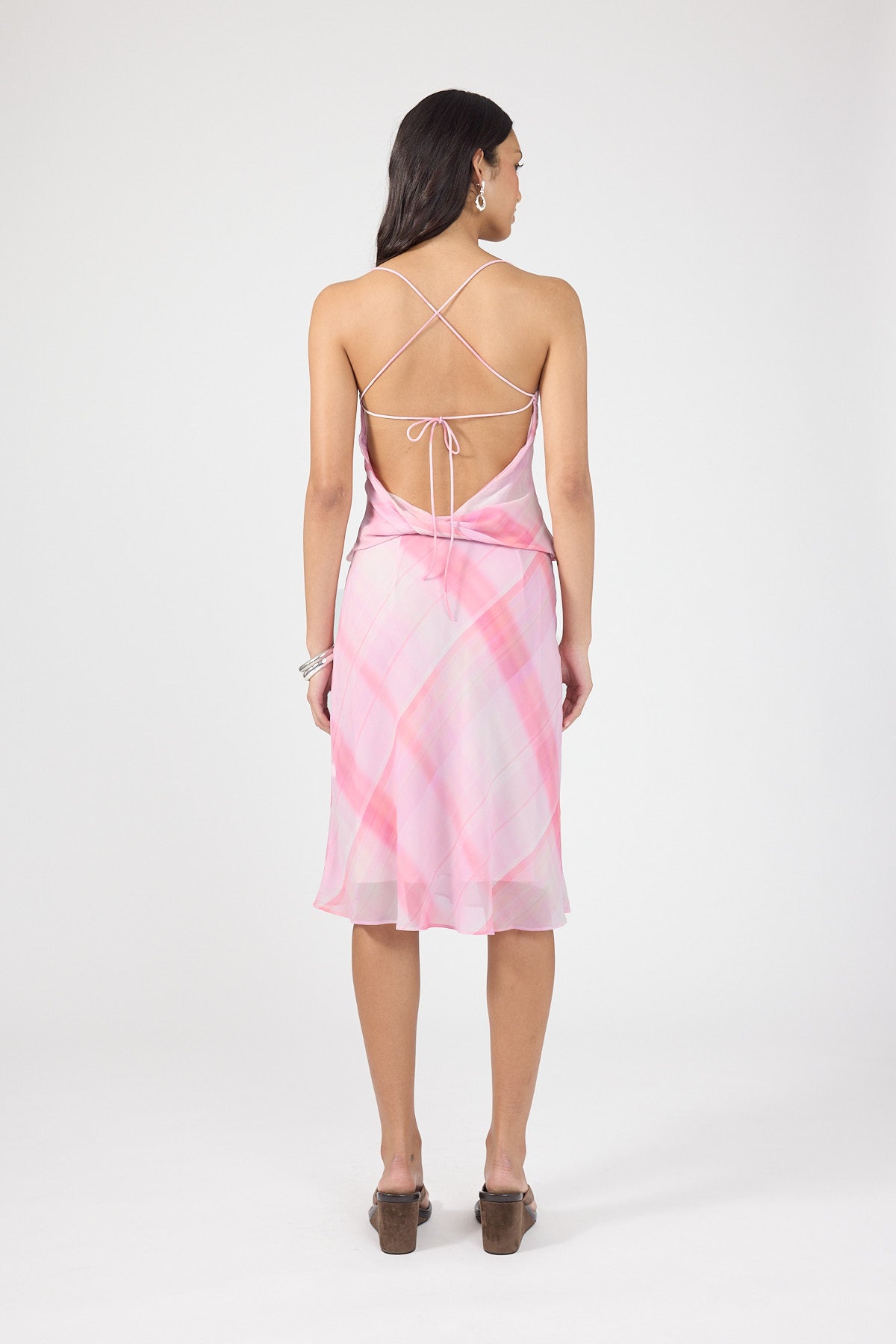 Perfect Stranger Juliet Halter Top Pink Check